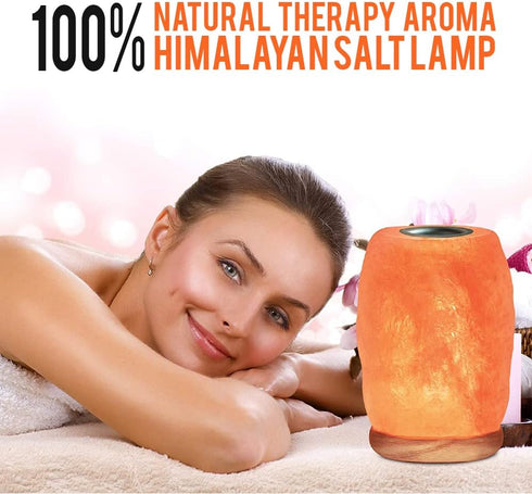 Aroma Salt Lamp With Wooden Base | HIMALAYAN GLOW